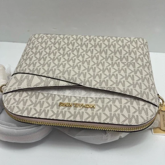 Michael Kors Jet Set Travel Med Logo Dome Crossbody XCROSS XBODY Powder Blush NW